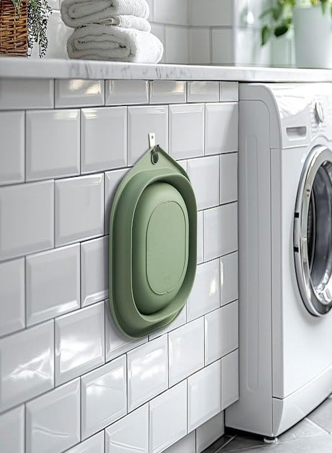 JENIFO PEPPRIG Wash-tub, Foldable/Green, 10 l (338 oz) - Image 3